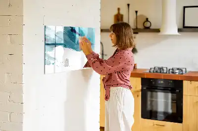 Magnetisch glazen schrijfbord voor notities en foto's penseelstreken