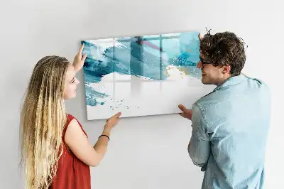 Magnetisch glazen schrijfbord voor notities en foto's penseelstreken