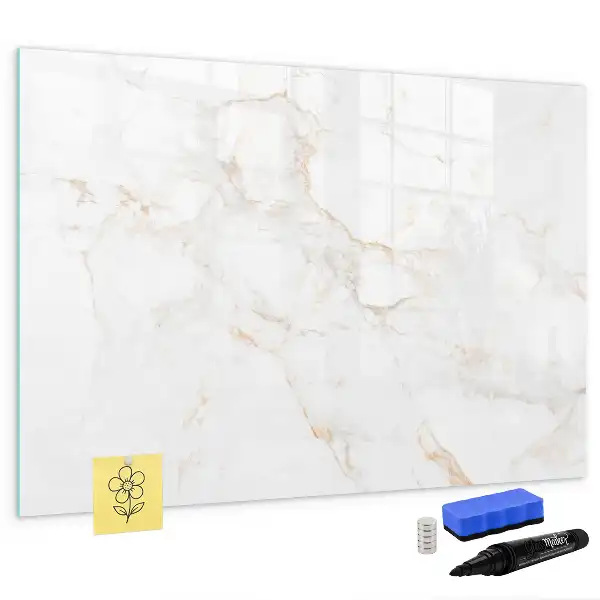 Beschrijfbaar glazen magneetbord in elegant marmer design