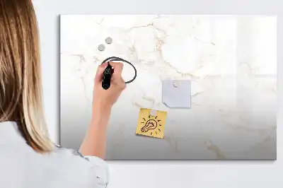 Beschrijfbaar glazen magneetbord in elegant marmer design