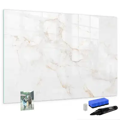 Beschrijfbaar glazen magneetbord in elegant marmer design