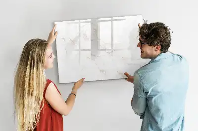 Beschrijfbaar glazen magneetbord in elegant marmer design
