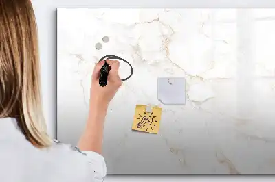 Beschrijfbaar glazen magneetbord in elegant marmer design