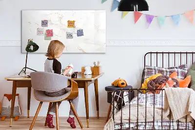 Beschrijfbaar glazen magneetbord in elegant marmer design