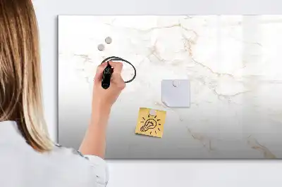 Beschrijfbaar glazen magneetbord in elegant marmer design