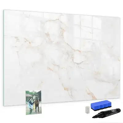 Beschrijfbaar glazen magneetbord in elegant marmer design