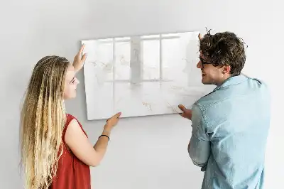 Beschrijfbaar glazen magneetbord in elegant marmer design