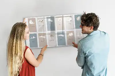 Kattenkalender magnetisch glazen schrijfbord voor notities en foto's