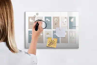 Kattenkalender magnetisch glazen schrijfbord voor notities en foto's