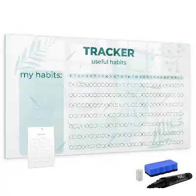 Beschrijfbaar glazen magneetbord met design voor maandplanning