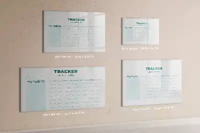 Beschrijfbaar glazen magneetbord met design voor maandplanning