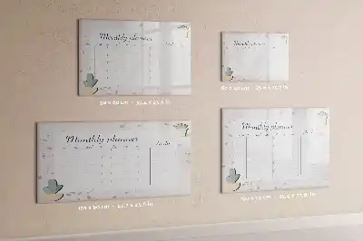 Beschrijfbaar glazen magneetbord met design maandplanner