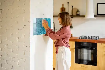 Magnetisch glazen schrijfbord voor notities en foto's met print van waterdruppels