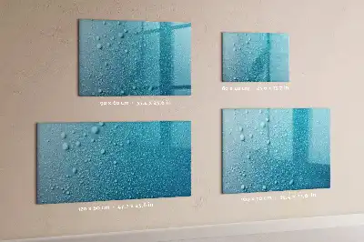 Magnetisch glazen schrijfbord voor notities en foto's met print van waterdruppels