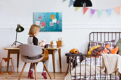 Magnetisch glazen schrijfbord voor notities en foto's met print van waterdruppels