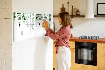 Beschrijfbaar glazen magneetbord met plantbladeren design