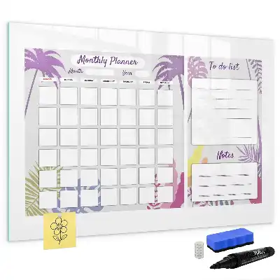 Magnetisch glazen maandplanner schrijfbord voor notities en foto's