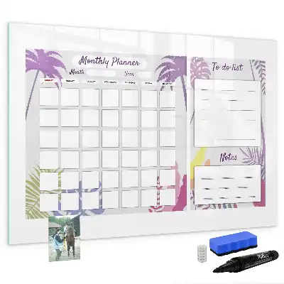Magnetisch glazen maandplanner schrijfbord voor notities en foto's