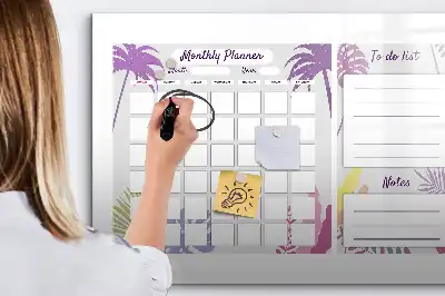 Magnetisch glazen maandplanner schrijfbord voor notities en foto's
