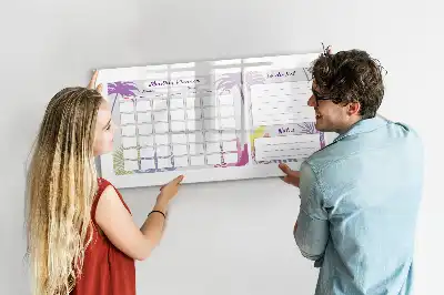 Magnetisch glazen maandplanner schrijfbord voor notities en foto's