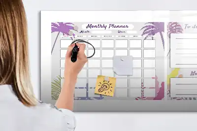 Magnetisch glazen maandplanner schrijfbord voor notities en foto's