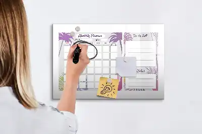 Magnetisch glazen maandplanner schrijfbord voor notities en foto's