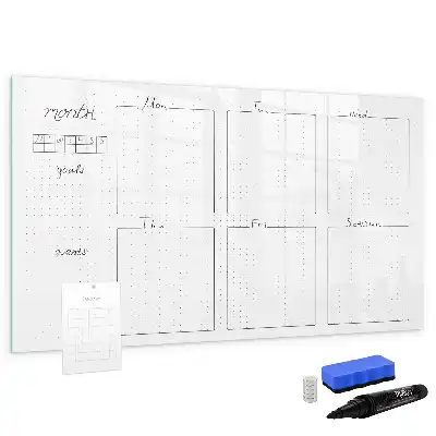 Glazen weekplanner beschrijfbaar magneetbord met design