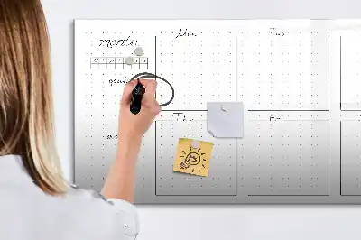 Glazen weekplanner beschrijfbaar magneetbord met design