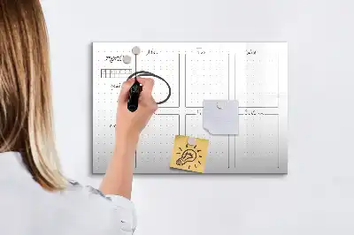 Glazen weekplanner beschrijfbaar magneetbord met design