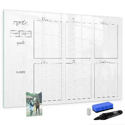 Glazen weekplanner beschrijfbaar magneetbord met design