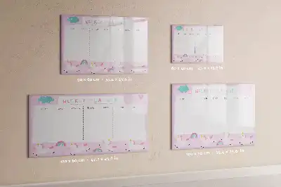 Magnetisch glazen weekplanner voor kinderen geschikt voor notities en foto's