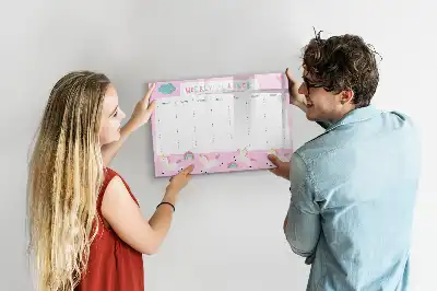 Magnetisch glazen weekplanner voor kinderen geschikt voor notities en foto's