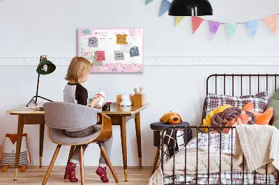 Magnetisch glazen weekplanner voor kinderen geschikt voor notities en foto's
