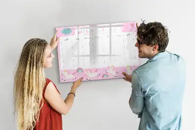 Magnetisch glazen weekplanner voor kinderen geschikt voor notities en foto's