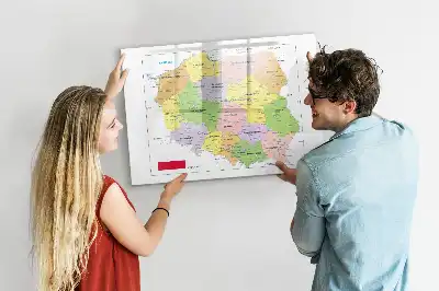 Magnetisch glazen memobord met een kaart van Polen