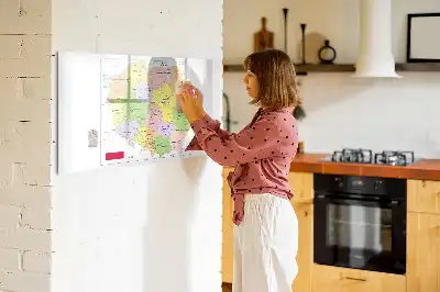 Magnetisch glazen memobord met een kaart van Polen