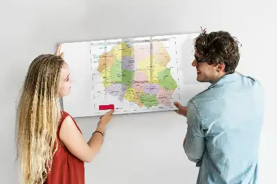 Magnetisch glazen memobord met een kaart van Polen
