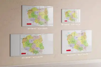 Magnetisch glazen memobord met een kaart van Polen