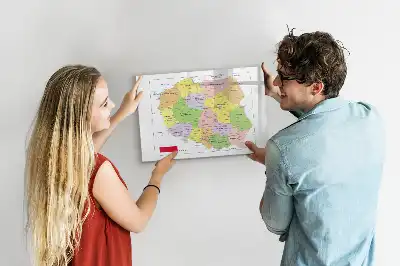 Magnetisch glazen memobord met een kaart van Polen