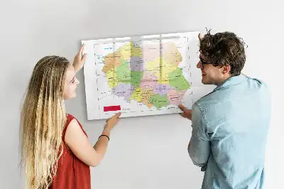 Magnetisch glazen memobord met een kaart van Polen