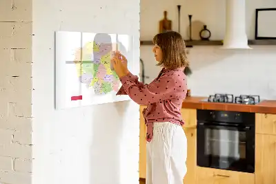 Glazen magneetbord met design kaart van Polen