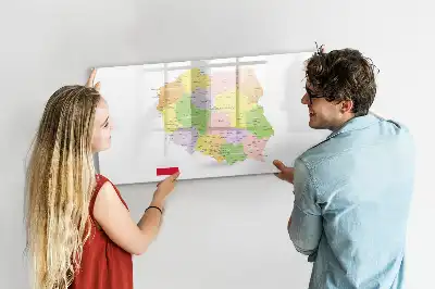 Glazen magneetbord met design kaart van Polen