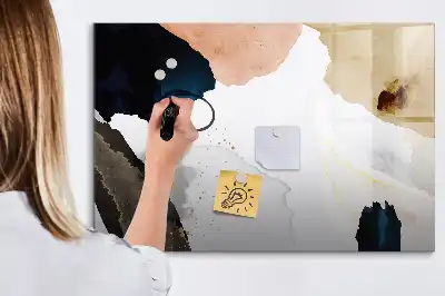 Beschrijfbaar glazen magneetbord met abstract vlekkenontwerp