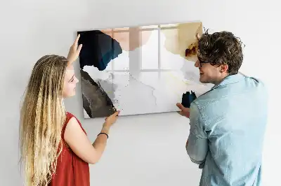 Beschrijfbaar glazen magneetbord met abstract vlekkenontwerp