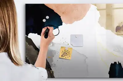 Beschrijfbaar glazen magneetbord met abstract vlekkenontwerp