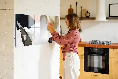 Beschrijfbaar glazen magneetbord met abstract vlekkenontwerp