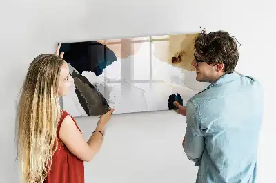Beschrijfbaar glazen magneetbord met abstract vlekkenontwerp