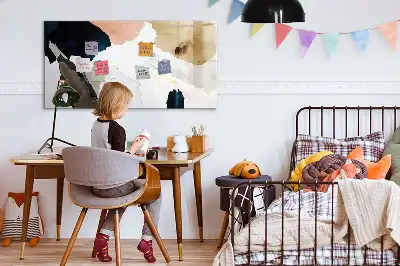 Beschrijfbaar glazen magneetbord met abstract vlekkenontwerp