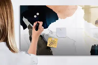 Beschrijfbaar glazen magneetbord met abstract vlekkenontwerp