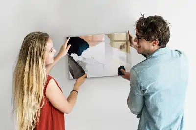 Beschrijfbaar glazen magneetbord met abstract vlekkenontwerp